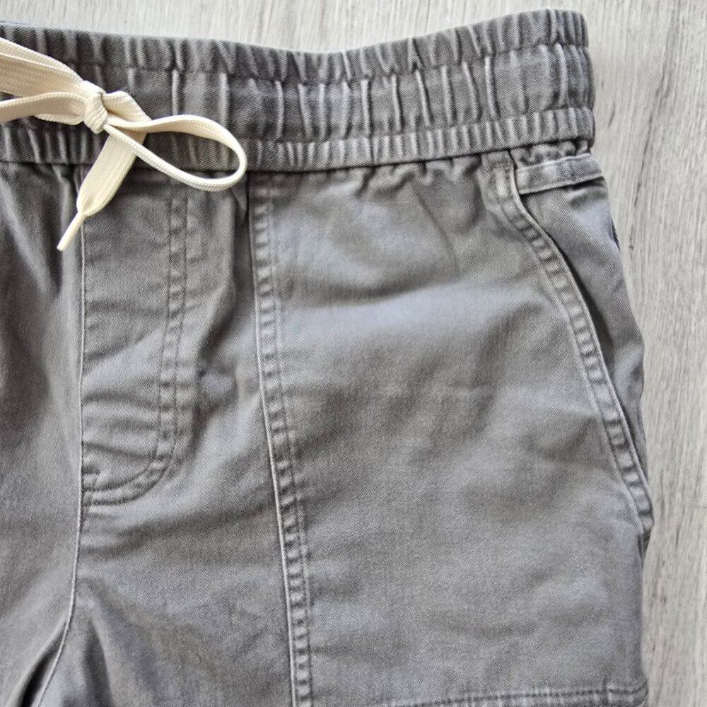 gray canvas casual activewear medium length drawstring shorts | MENS M - Picture 3 of 8